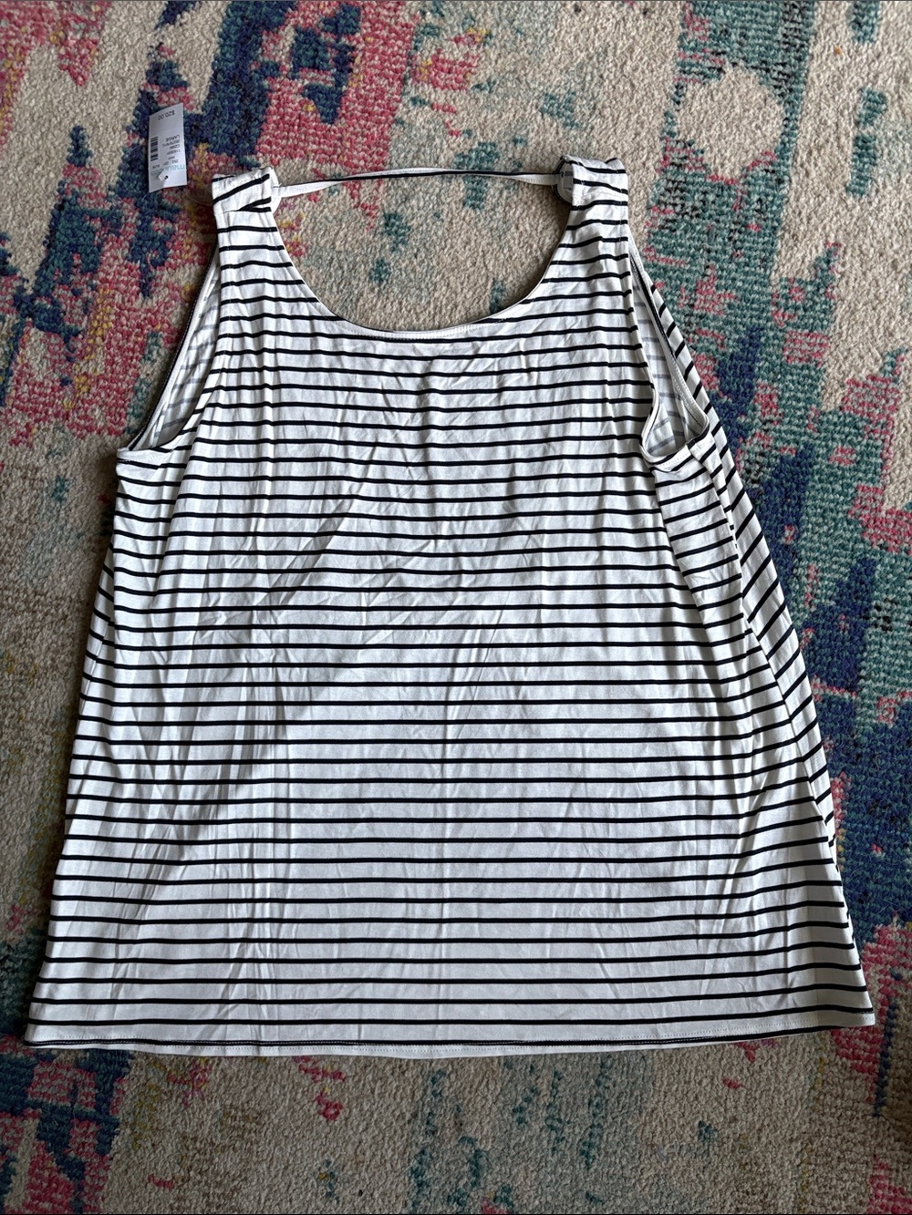 Maurices White Tank with Black Stripes - Picture 2 of 4